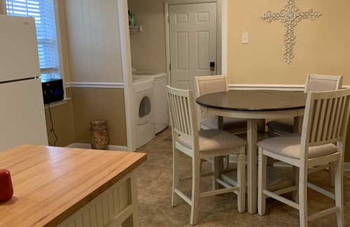 Clarksville House | Office with desk and chair