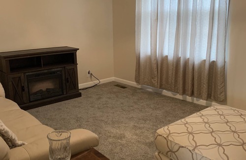 Clarksville House | Office with desk and chair
