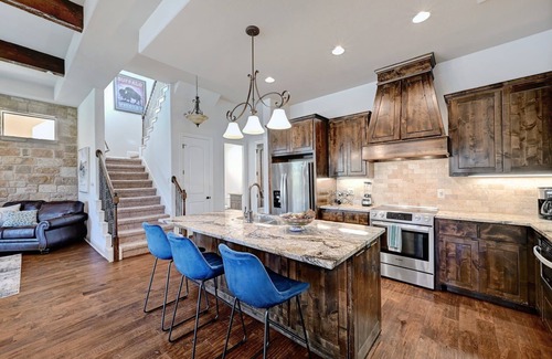 Burnet House | Open Water Luxury LBJ House with Heated Pool and Lakeside Pavilion! Sleeps 17