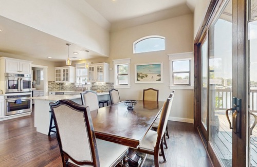Burnet House | Opulent waterfront home with dock, firepit & stunning river view