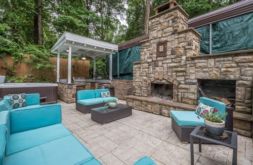 Cary House | Outdoor Oasis - Secluded Pool, Hot Tub, Fireplace