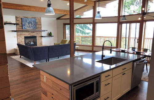 Camano Island House | Panoramic View House of Puget Sound with hot tub and walls of windows
