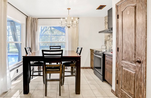 Silver Creek House | Peaceful home with an enclosed patio, pool, grill, washer/dryer, & AC