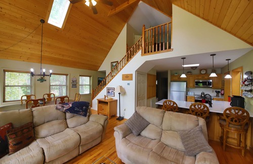Lake Lure Ski Chalet | Peaceful Lake-front Home with Beautiful View. Swim from private dock!