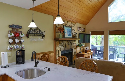 Lake Lure Ski Chalet | Peaceful Lake-front Home with Beautiful View. Swim from private dock!