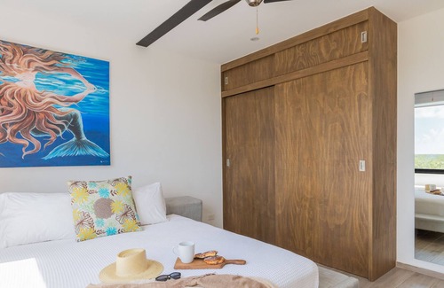 Ek Balam Village Condo | Penthouse ✓Private Roof Pool ✓Bike2Beach ✓30%off
