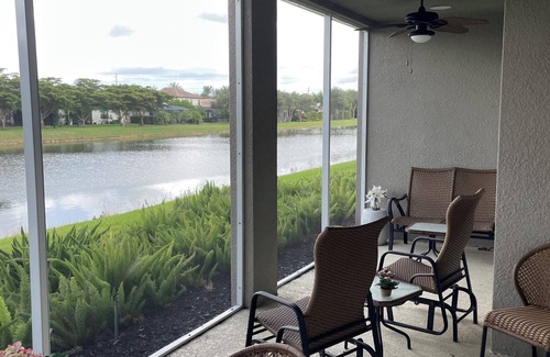 Rural Estates Condo | Perfect 2-bedroom 1st floor condo, with scenic lake view in charming Naples Fl.