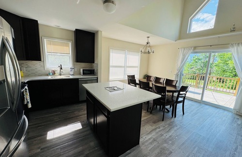 Hamlin Ski Chalet | Pet friendly house with firepit, indoor fireplace, game room, ping-pong, & BBQ