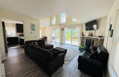 Hamlin Ski Chalet | Pet friendly house with firepit, indoor fireplace, game room, ping-pong, & BBQ