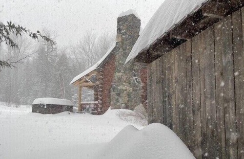 Stratton Cabin | Pet-friendly log cabin with hot tub near hiking, fishing, etc.