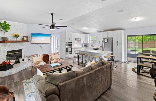 St. Augustine House | Pet-Friendly Pool Retreat w/Firepit Backyard BBQ