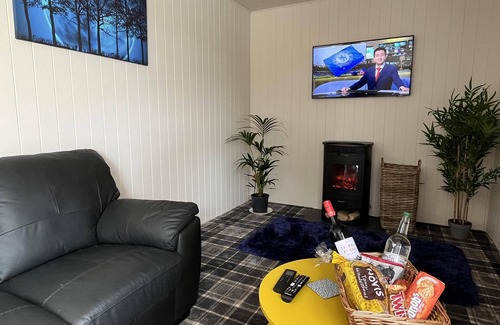 Storwood Cabin | Pine Boutique Lodge with hot tub for couples & dog