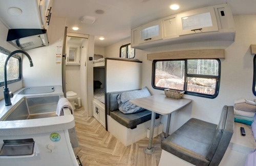 Balsam Grove House | Pisgah Camper Hot Tub & Fire Pit