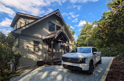 Newland Cabin | Pisgah Forest: 3 BR/3BA, Hot Tub, Wood Stove, Patio, Firepit, Grill, EV Charger