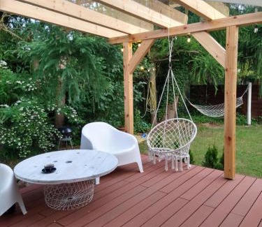 gmina Wolin House | "Pod Świerkami" domek letniskowy Kubuś 2 Wisełka-Domek z kominkiem- 3 sypialnie, salon, kuchnia
