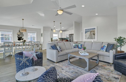 Sneads Ferry House | Pool Heat is ON; come swim with us! Putting Green, Ms Pac Man, Ocean Views