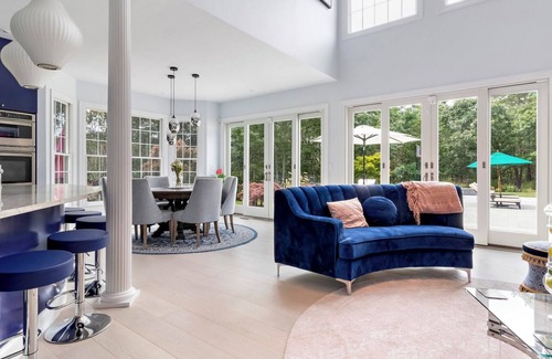 East Quogue House | Post-Modern Residence on 1.6 Acres, Spacious Living Areas Including a.