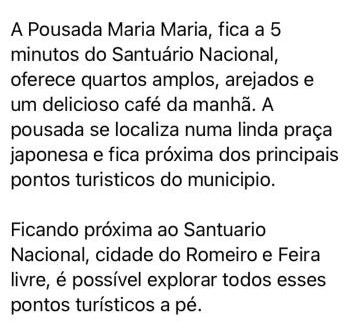 Aparecida Hotel | Pousada Maria Maria Próximo ao Santuário Nacional