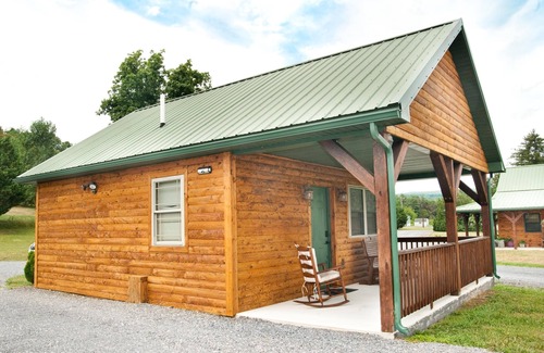 Flintstone Ski Chalet | Private cabin with two full beds. ADA accessible.