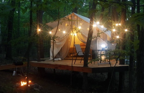 Ozone RV Rental | Private East Tennessee Glamping Cabins in a Treehouse Campground Pet Friendly