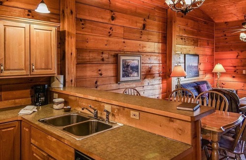 Spencer Cabin | Private patio with beautiful view of the sunset and playground, bring PET