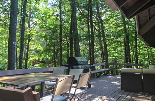Naples House | Private waterfront cabin with large deck, private dock, kayaks & gas grill