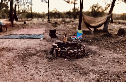Pine RV Rental | Pull in, Eat, Party, Relax, Sleep, Pull out. Futon Couch, padded floor. Sleeps 6