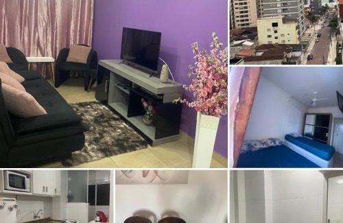 Tupi Apartment | Purple Apê Praia Grande Tupi - sem Wi-Fi