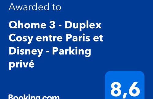 Les Stades Apartment | Qhome 3 - Duplex Cosy entre Paris et Disney - Parking privé