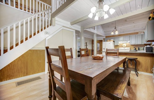 Cullowhee Cottage | Quiet dog-friendly riverfront house with large back deck, hot tub, fireplace