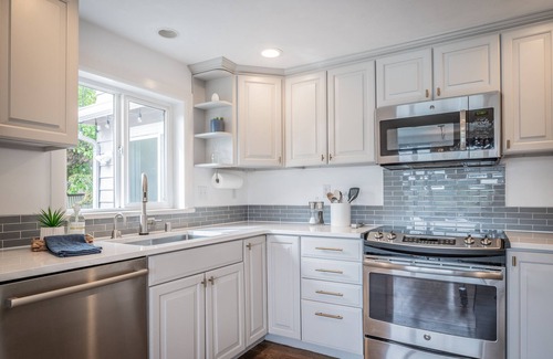 Bremerton House | Quiet Waterfront Home with outdoor fireplace, HOTUB & private beachfront