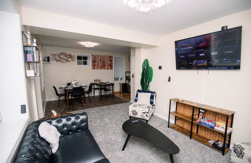 Garfield Heights House | Radiant Rockside Retreat, Fast internet, Self-check in, 3 bdrm, office, garage.