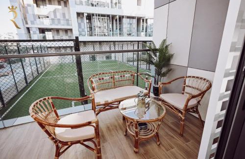 Al Raha Beach Apartment | Raha Luxe - Elegant 3BR with Beach Access, Near Al Raha Beach
