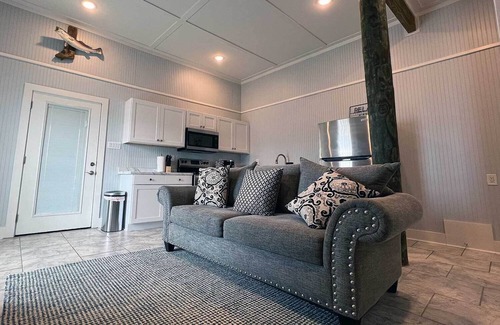 Hackberry Apartment | Reel Fishin' at "The Pier Camp" on the dock and over the water.