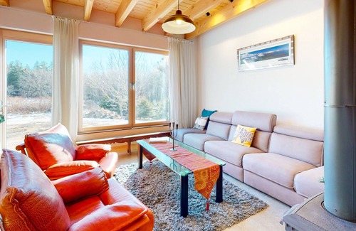 Otter Creek House | Remodeled dog-friendly home with attached apt, firepit, grill, deck, wood stove