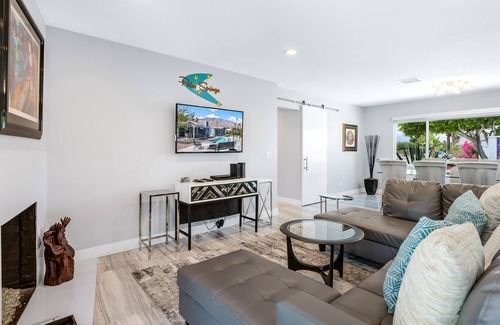 Racquet Club South House | Remodeled Gem with Pool, Hot Tub, Fire Pit, Grill & Putting Green