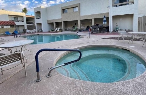 Security Acres Apartment | Remodeled Old Town Condo, Heated Pool, Hot Tub!