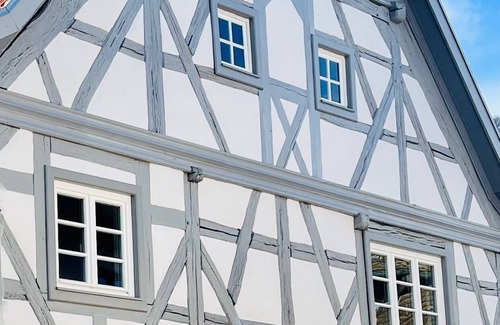 Nothweiler House | Renovated half-timbered house, Nothweiler house, old barn, traditional and modern