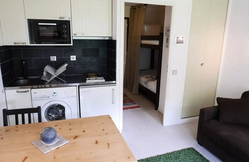 Valloire Apartment | Residence Plan Soleil - Studio cabin 4 persons 1* West exposure