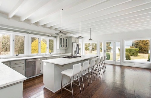 Bellport House | Resort-Style Bellport Estate | Pool/Spa, Sauna, Fire Pit, Game Room | Near Beach
