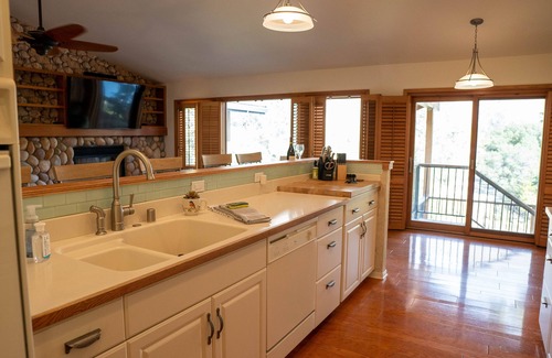 Kernville Cabin | Riverfront property with private beach access with Universal EV Charging Station