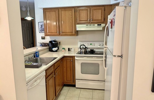 Lincoln Condo | Riverside, AC, deck, view, pool, swimming hole, tennis.