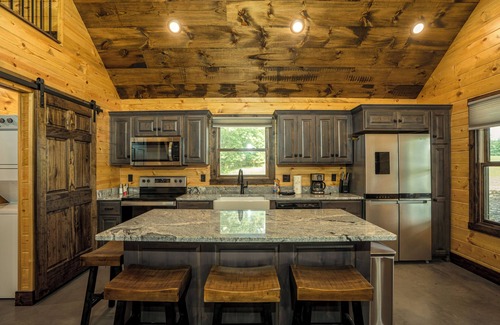 Bennett Springs Cabin | Riverstone Luxury Retreat: Private Suites, Pool, Hot Tub, Niangua River Access