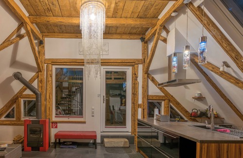 Schonach im Schwarzwald Apartment | Romantic maisonette apartment with sauna, fireplace, campfire and large garden