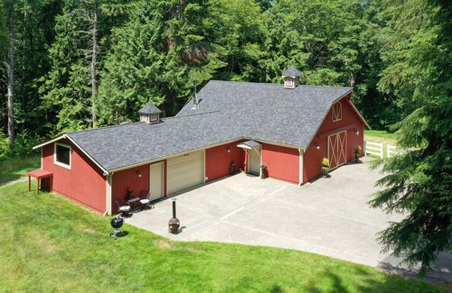 Port Ludlow House | Romantic Barn House - Relax in private lush surroundings.