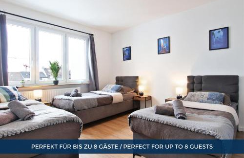 Stadtkern Apartment | RtR Essen - Für bis zu 8 Personen - Voll ausgestattet - Zentral Limbecker Platz - Messe - Uniklinikum - Smart TV - Modern
