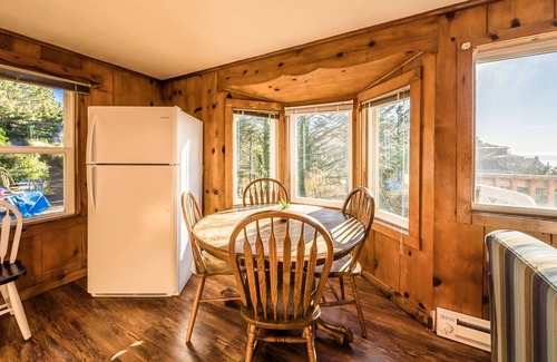 Lincoln City Apartment | RUSTIC 1 BEDROOM W/FULL KITCHEN, OCEAN VIEW DECK & REAL WOOD BURNING FIRE PLACE