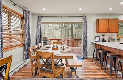 Gouldsboro House | Rustic-Chic Escape w Hot Tub Fireplace Nature Views Pine Woods Loft