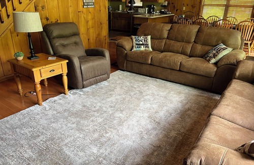 Speedwell Cabin | Rustic Lakefront Cabin with private double-deck dock, slide, hot tub, more!
