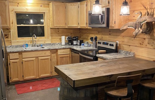 Swinging Bridge Village House | Rustic Log Cabin at Swinging Bridge